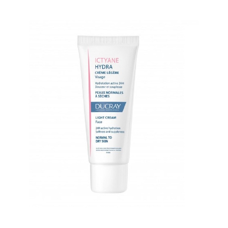 Ducray — Crème légère Visage — Crème hydratante visage peau sèche — Ictyane Hydra 40 ml
