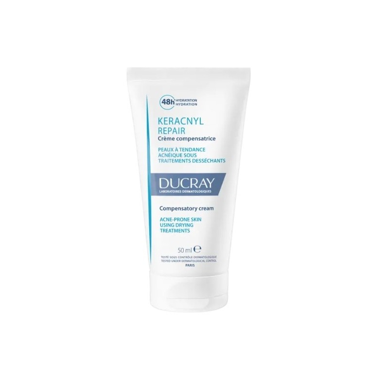 Ducray — Crème visage compensatrice du dessèchement cutané induit par un traitement anti-acnéique oral — Keracnyl Repair Cre Ducray — Crème visage compensatrice du dessèchement cutané induit par un traitement anti-acnéique oral — Keracnyl Repair Cre