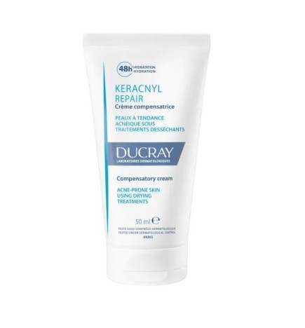 Ducray — Crème visage compensatrice du dessèchement cutané induit par un traitement anti-acnéique oral — Keracnyl Repair Cre