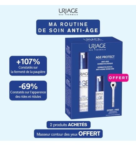 URIAGE Age protect Duo Coffret Crème Peau Normale à Sèche  égal  Contour des Yeux + Masseur CTY