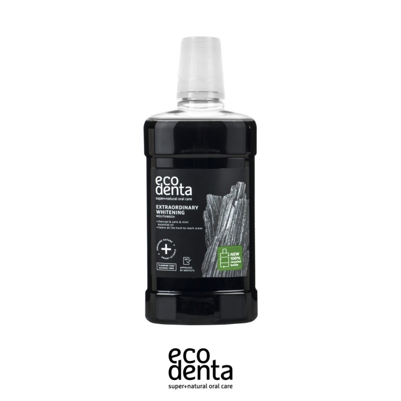 ECODENTA Bain de Bouche Blanchissant au Charbon Actif 500ml