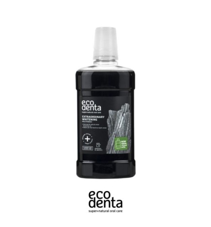 ECODENTA Bain de Bouche Blanchissant au Charbon Actif 500ml