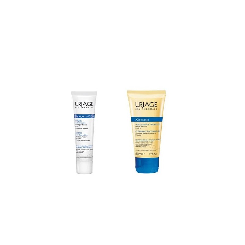 URIAGE BARIÉDERM-CICA CRÈME AU CUIVRE-ZINC + XÉMOSE – HUILE LAVANTE APAISANTE 50ml OFFERTE