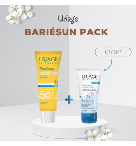 URIAGE BARIÉSUN CRÈME SPF50+TEINTE CLAIRE  égal  Crème Lavante 50ml Offerte