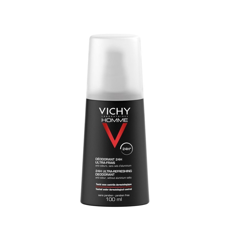 Vichy Homme Déodorant Vaporisateur Ultra-Frais 24H Peau Sensible | 100ml