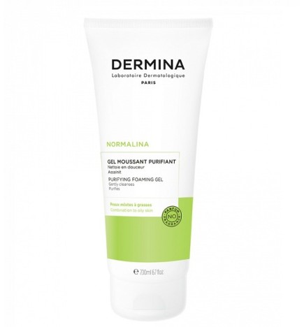 DERMINA NORMALINA GEL MOUSSANT PURIFIANT PEAUX MIXTES A GRASSES 200ML