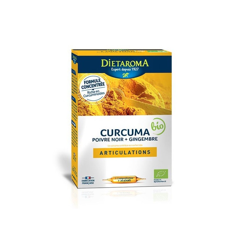 Dietaroma Curcuma +Gingembre 20 Ampoules*10ml
