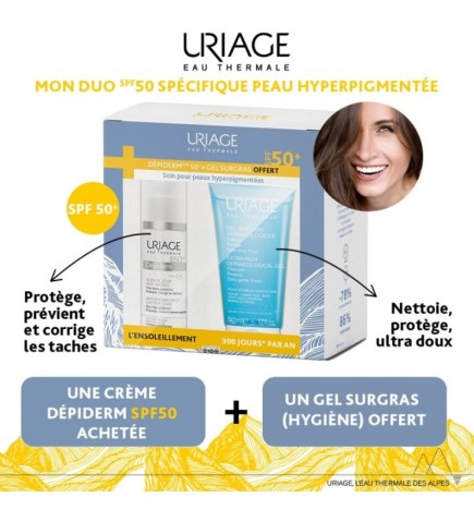 Uriage Depiderm Spf50 + Gel Surgras 50ml OFFERT