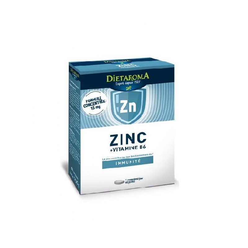 Dietaroma Zinc +Vitamine B6 60 comprimé Dietaroma Zinc +Vitamine B6 60 comprimé