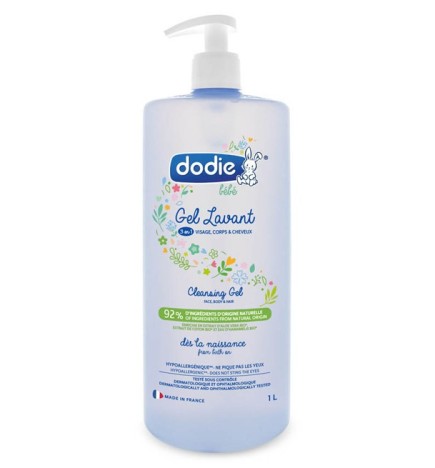 Dodie – Gel lavant 3 en 1 flacon Pompe – 1 L