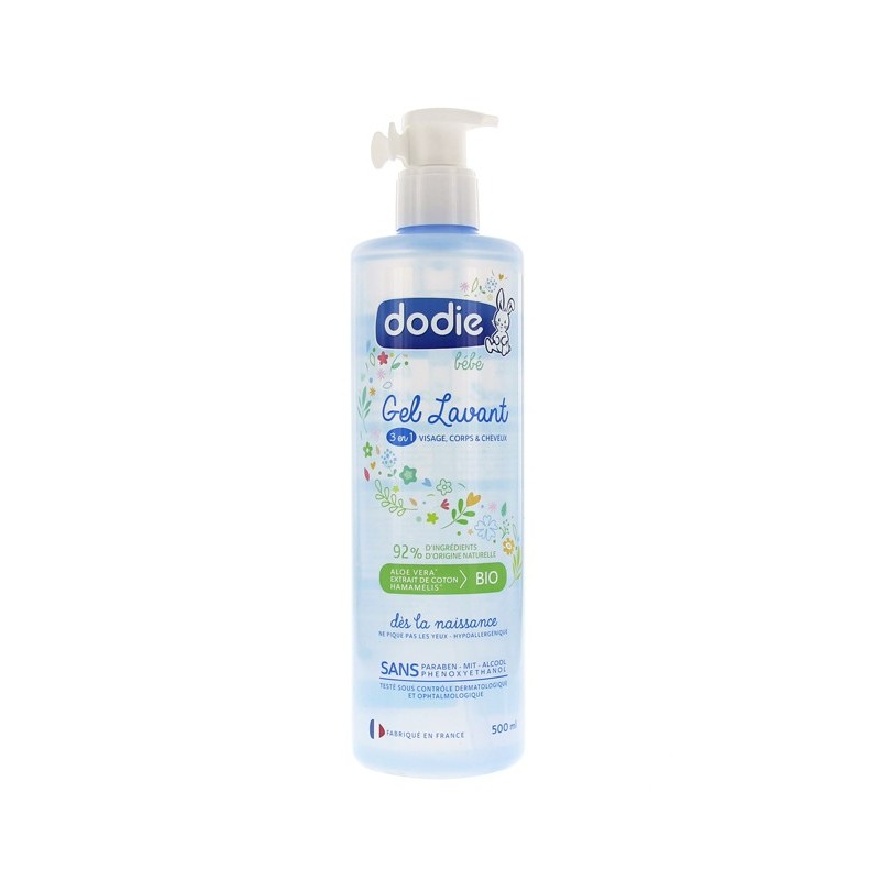 Dodie – Gel lavant 3 en 1 flacon Pompe – 500 ml