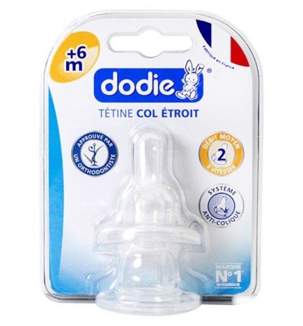Dodie – Tétines col étroit (6M +) 3 vitesses Débit 2 (X2)