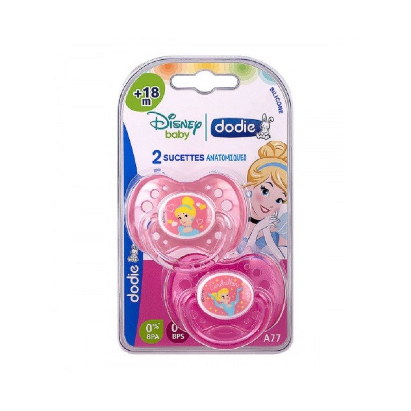 Dodie 2 Sucettes Anatomique A77 +18m Duo Cendrillon
