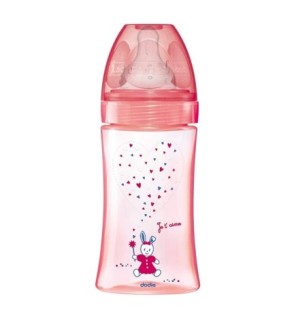 DODIE BIBERON INITIATION+ 270ML ROSE LICORNE 0-6 M TÊTE RONDE 3 VIT D2