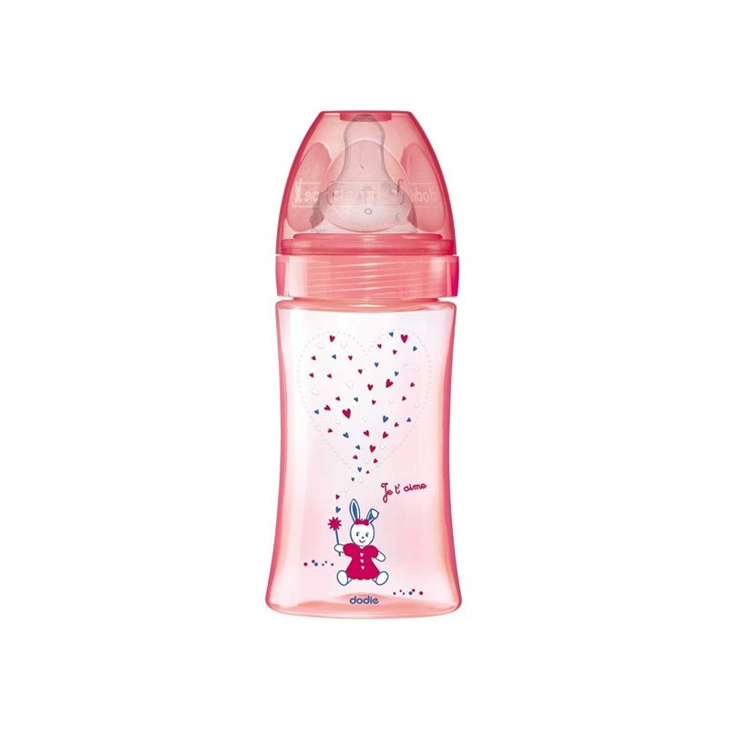 DODIE BIBERON INITIATION+ 270ML ROSE LICORNE 0-6 M TÊTE RONDE 3 VIT D2