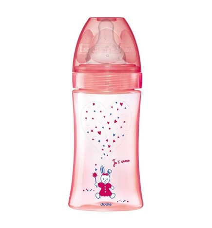 DODIE BIBERON INITIATION+ 270ML ROSE LICORNE 0-6 M TÊTE RONDE 3 VIT D2