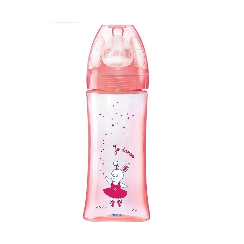 Dodie Biberon Multi Perfore Tetine Debit 2 Rose 0-6mois 270ml