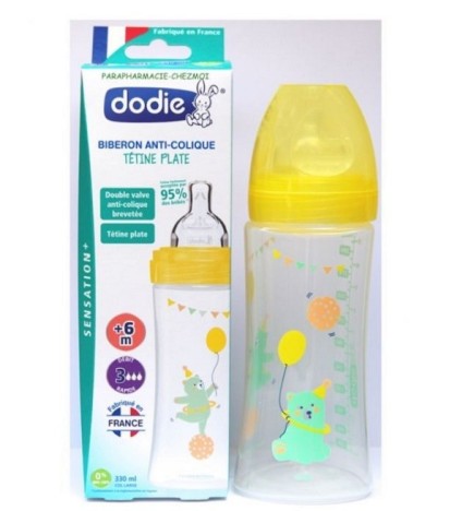 Dodie Biberon senstation+ Tétine plate 330ml + 6m jardin
