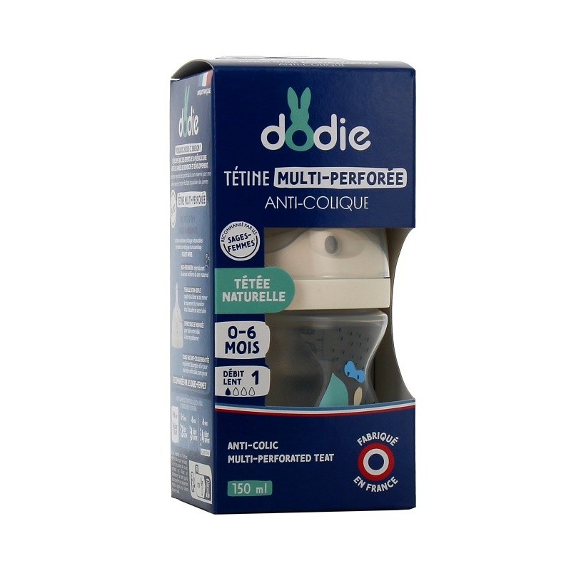 DODIE Biberon Tétine Multi-Perforée ROSE 0-6mois 150ml