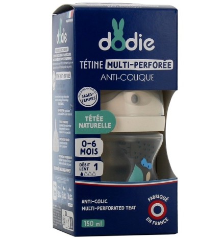 DODIE Biberon Tétine Multi-Perforée ROSE 0-6mois 150ml