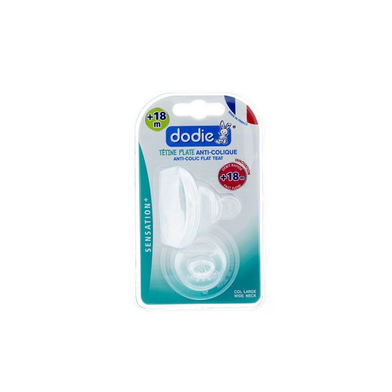 DODIE TETINE PLATE SENSATION+ ANTI COLIQUE D1 0-6M X2