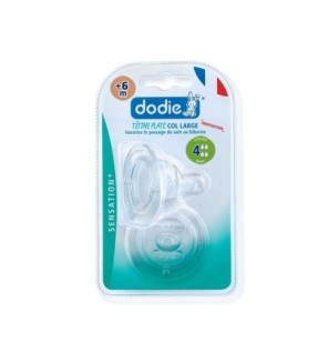 DODIE TETINE PLATE SENSATION+ ANTI COLIQUE D4 +6M LIQUIDE EPAIS X2