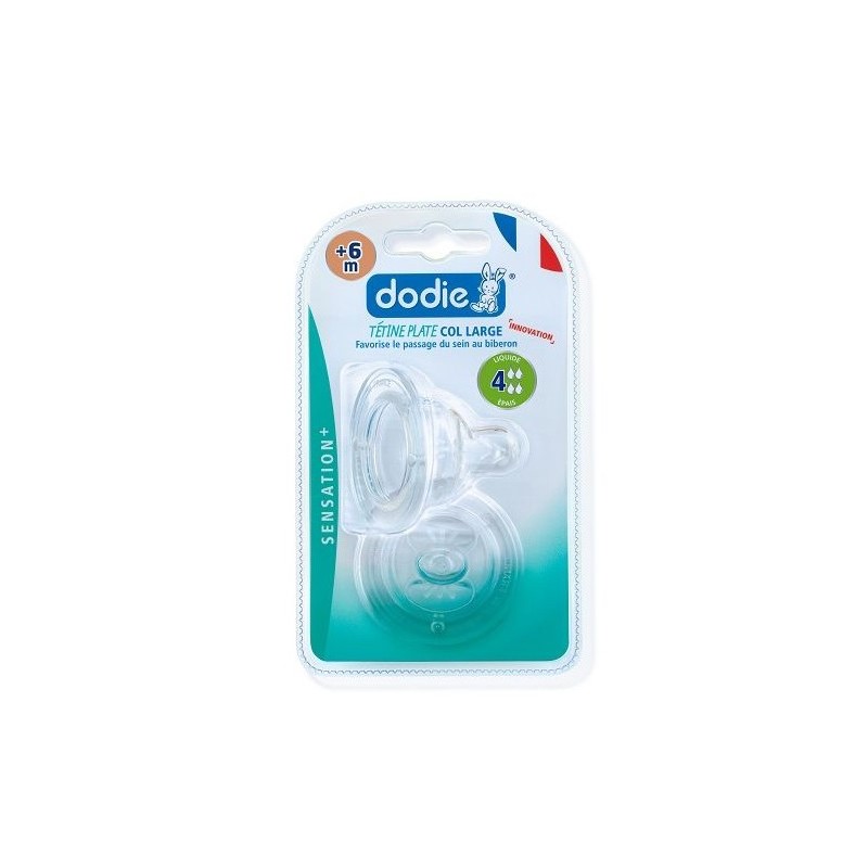 DODIE TETINE PLATE SENSATION+ ANTI COLIQUE D4 +6M LIQUIDE EPAIS X2