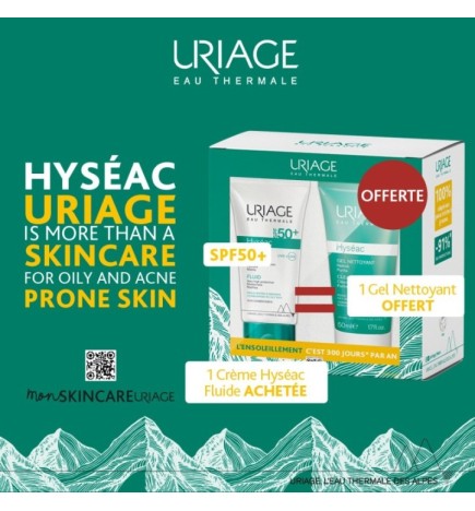 URIAGE Hyseac Fluide Spf50+  égal  Hyseac Gel Nettoyant OFFERT