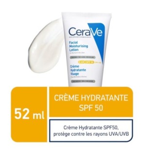 CeraVe Crème hydratante visage SPF50 Peaux Normales à Sèches | 52ml