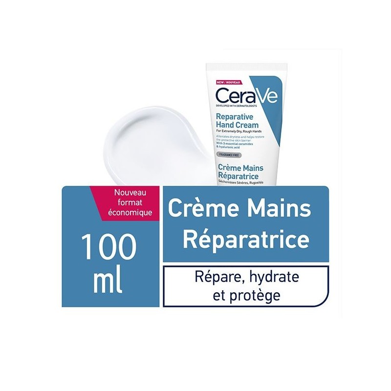 CeraVe Crème Réparatrice Mains Sèches et Abîmées | 100ml