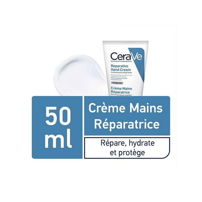 CeraVe Crème Réparatrice Mains Sèches et Abîmées | 50ml