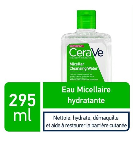 CeraVe Eau Micellaire Démaquillante Hydratante Peau Normale à Sèche | 295ml
