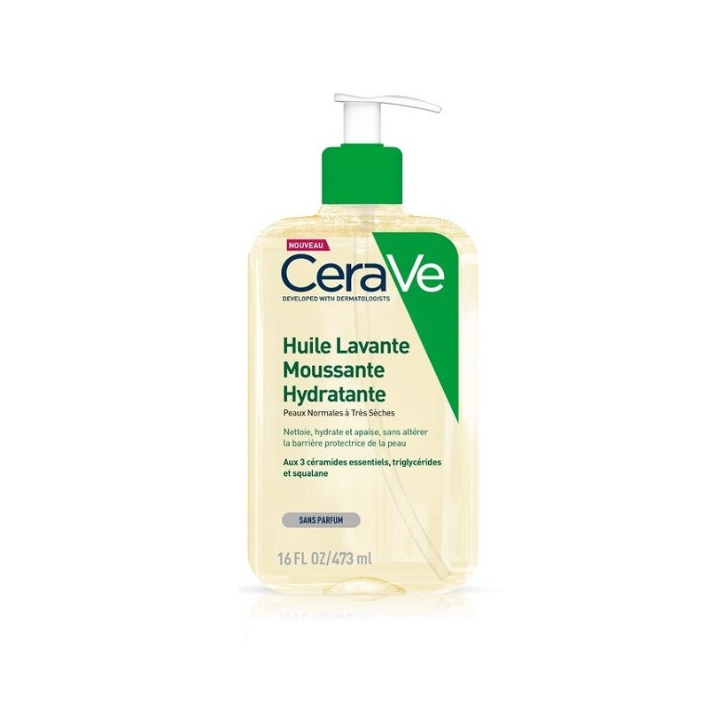 CeraVe Huile Lavante Moussante Hydratante Peau Très Sèche à Atopique | 473ml