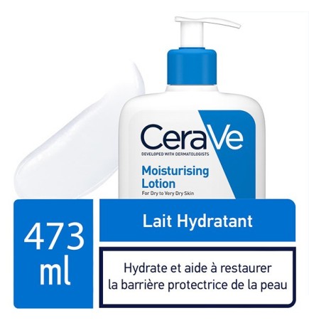 CeraVe Lait Hydratant Léger Peau Sèche à Très Sèche | 236ml