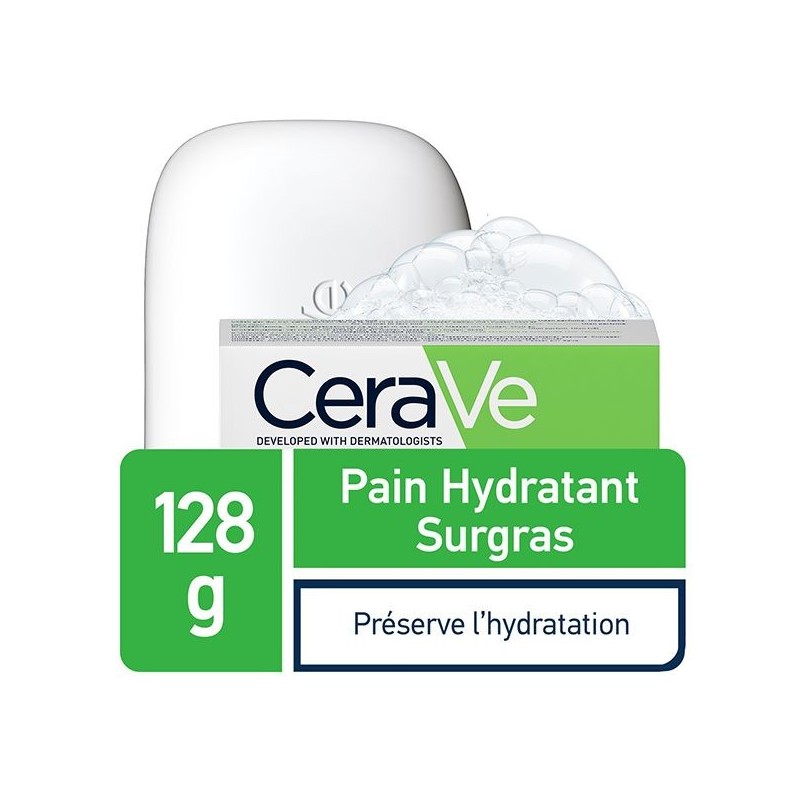 CeraVe Pain Hydratant Surgras Peau Normale à Sèche | 128g CeraVe Pain Hydratant Surgras Peau Normale à Sèche | 128g