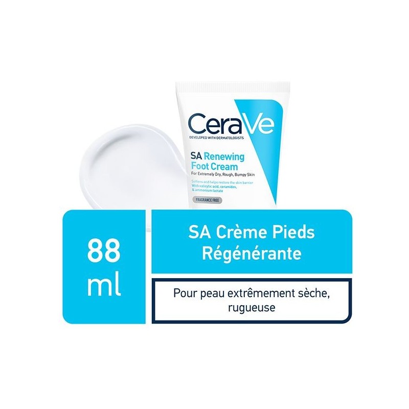 CeraVe SA Crème Régénérante Pieds Très Secs et Abîmés | 88ml CeraVe SA Crème Régénérante Pieds Très Secs et Abîmés | 88ml