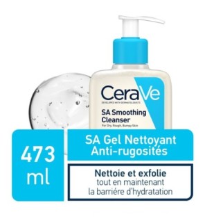 CeraVe SA Gel Nettoyant Anti-Rugosités | Peau Sèche Et Rugueuse | 473ml