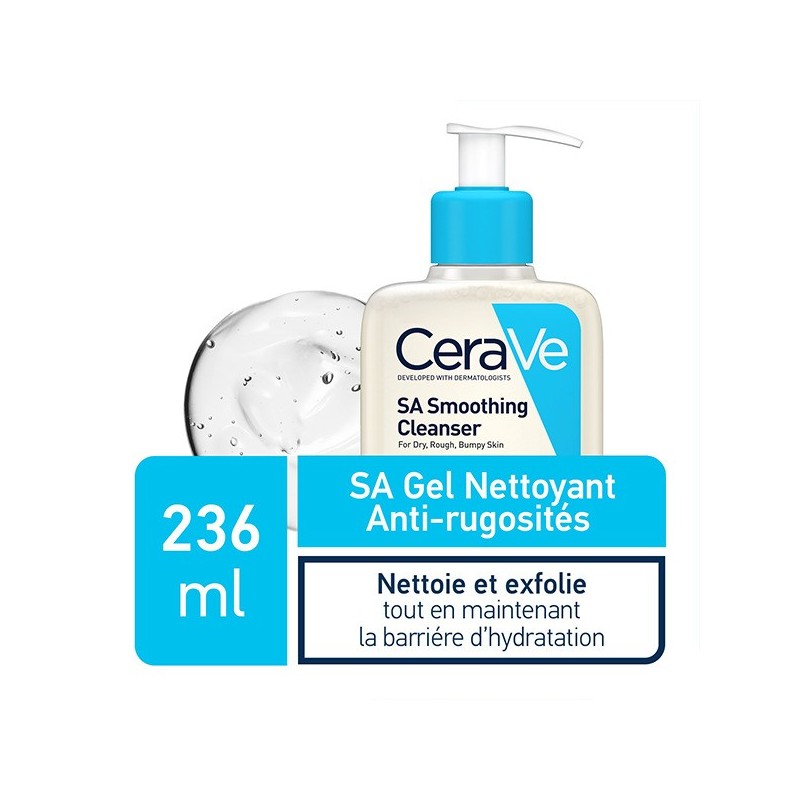 CeraVe SA Gel Nettoyant Anti-Rugosités Peau Sèche et Rugueuse | 236ml CeraVe SA Gel Nettoyant Anti-Rugosités Peau Sèche et Rugueuse | 236ml