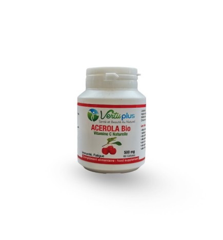 VERTU PLUS ACEROLA BIO VITAMINE C NATURELLE 500 MG 60 GÉLULES