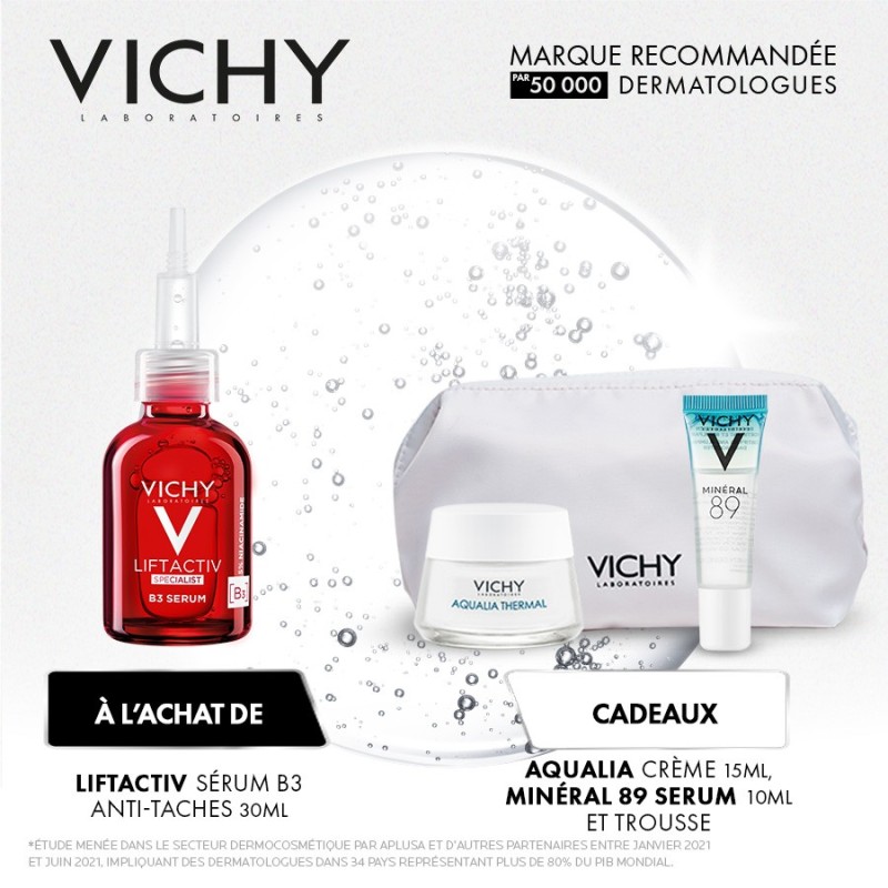 VICHY LIFTACTIV SPECIALIST SERUM ANTI-TACHE B3 | Tous types de peaux | 30ml  égal  Aqualia Thermal 15ml + Mineral 89 10ml et tro