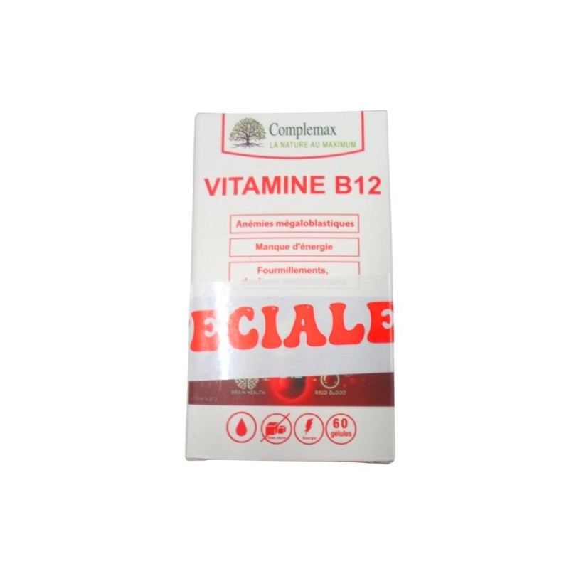 Complemax Vitamine B12 60 Gelules + Vitamine B12 Echantillon offert