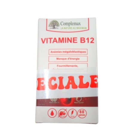 Complemax Vitamine B12 60 Gelules + Vitamine B12 Echantillon offert